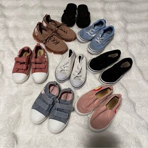 Lot of 9 pairs little girls size 9 toddler shoes